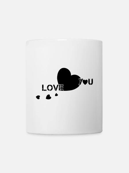 love you valentine couple hearts - Tasse - Weiß