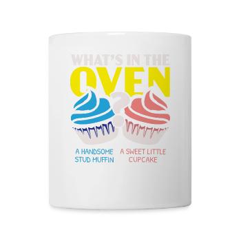 Was ist im Backofen Muffin oder Cupcake Baby-Ankün - Tasse - Weiß - Vorne