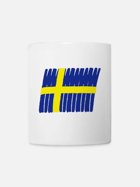 Sweden flag paint - Tasse - Weiß