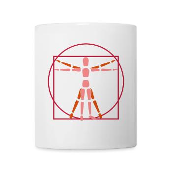 Dummy Gliederpuppe Leonardo da Vincin Mensch - Tasse - Weiß - Vorne