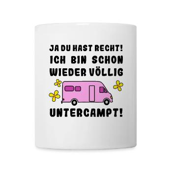 völlig untercampt womo - Tasse - Weiß - Vorne