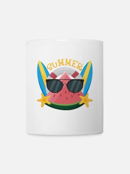 Summer Wassermelone mit Sonnenbrille - Tasse - Weiß