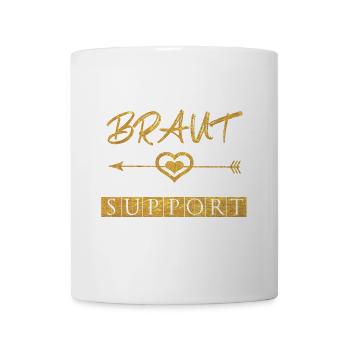 Braut Liebe Gold Herz Support - Tasse - Weiß - Vorne