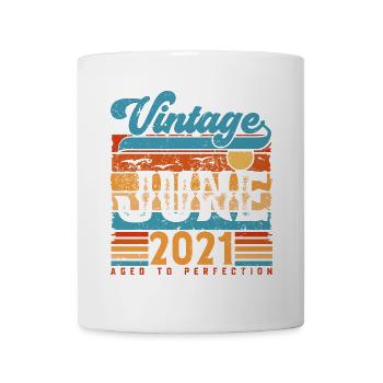 Juni 2021, Vintage-Geburtstagsgeschenk Juni 2021. - Tasse - Weiß - Vorne