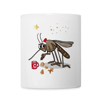 Stechmücke freut sich auf Weihnachten - Tasse - Weiß - Vorne