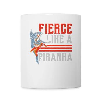 Bissig wie ein Piranha Aquarianer Aquaristik Fisch - Tasse - Weiß - Vorne