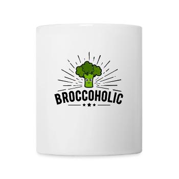 Broccoholic - Lachender Brokkoli für Veggies - Tasse - Weiß - Vorne