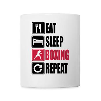 Eat-Sleep-Boxing-Repeat - Tasse - Weiß - Vorne