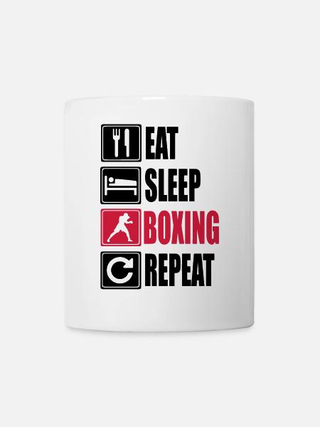Eat-Sleep-Boxing-Repeat - Tasse - Weiß