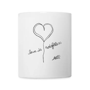 Liebe ist schwerelos / love is weightless - Tasse - Weiß - Vorne