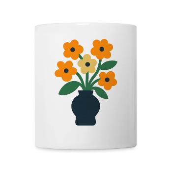 Blumenvase - Tasse - Weiß - Vorne