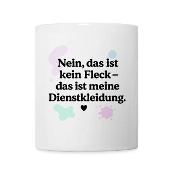 Das ist kein Fleck! (schwarz & bunt) - Tasse - Weiß - Vorne