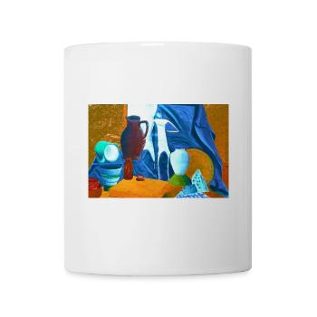 Farbenfrohes Stilleben - Kunst in kräftigen Farben - Tasse - Weiß - Vorne