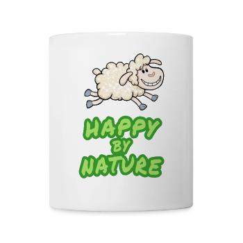 Happy by nature. Glückliches Schaf. - Tasse - Weiß - Vorne