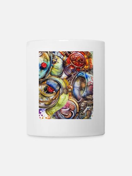 Bunte Motorräder - Tasse - Weiß