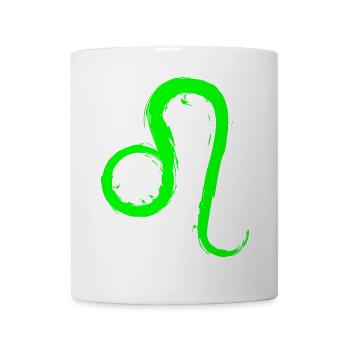 Löwe Leo Sternzeichen Design Symbol Grün Neu - Tasse - Weiß - Vorne