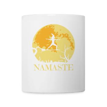 Namaste Hexe Besen Joga - Tasse - Weiß - Vorne