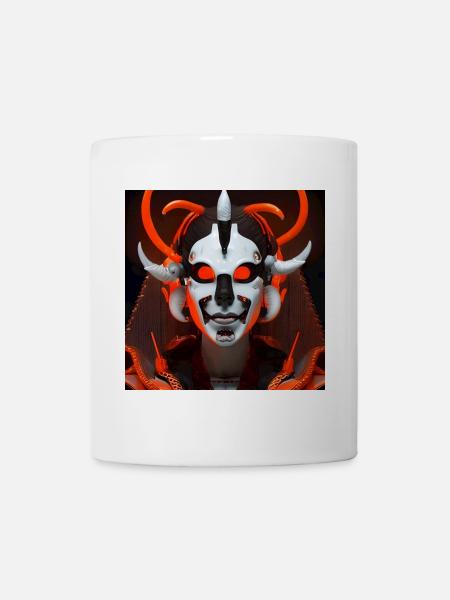 Neon Dämonenmaske Cyberlook - Tasse - Weiß