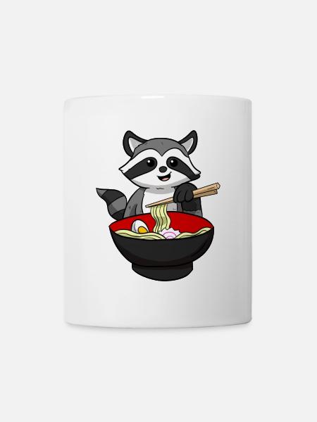 Waschbär Ramen Nudeln Japan Racoon - Tasse - Weiß