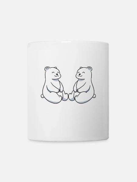 Polarbär Eisbär Freunde - Tasse - Weiß