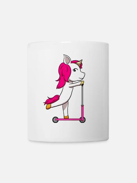 Unicorn Scooter - Tasse - Weiß