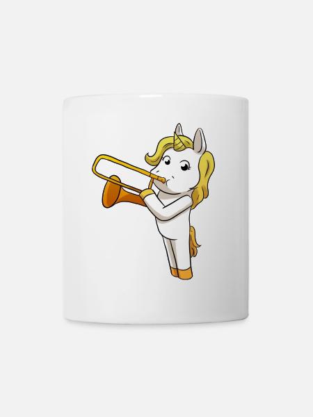 Einhorn Posaune - Tasse - Weiß