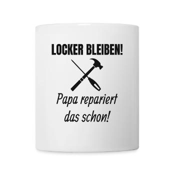 Papa Handwerker Spruch - Tasse - Weiß - Vorne