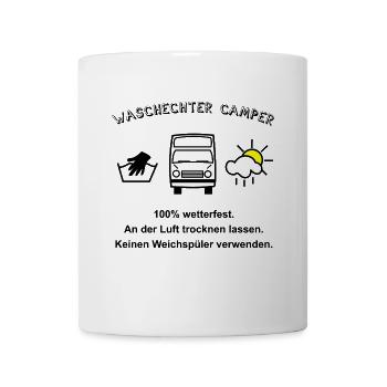 waschechter camper womo - Tasse - Weiß - Vorne