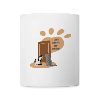 Ich kann nicht, meine Katzen warten - Tasse - Weiß - Vorne