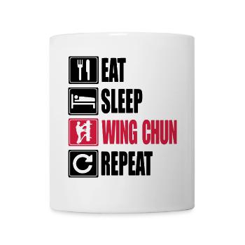 Eat-Sleep-WingChun-Repeat - Tasse - Weiß - Vorne