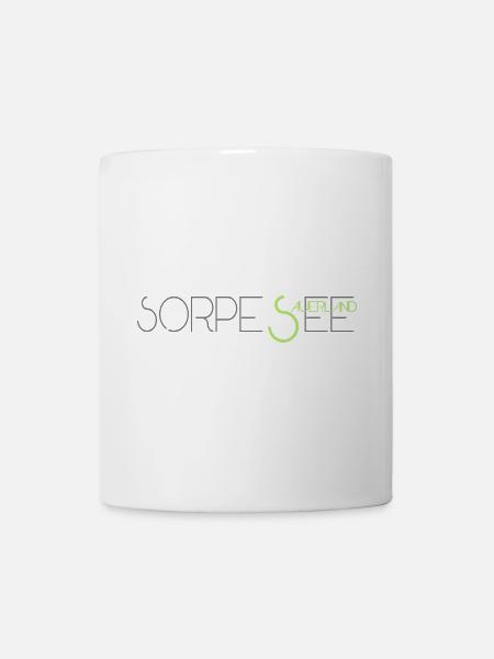 Sorpesee Sauerland Motiv silber/hellgrün - Tasse - Weiß
