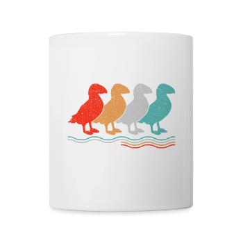 Puffin Papageitaucher Retro Papageientaucher Motiv - Tasse - Weiß - Vorne