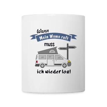 womo ruft campingbus - Tasse - Weiß - Vorne