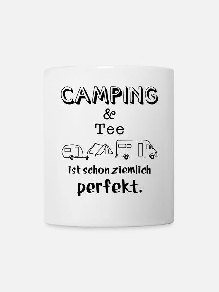 camping und tee - Tasse - Weiß