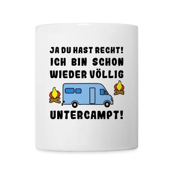 völlig untercampt womo - Tasse - Weiß - Vorne