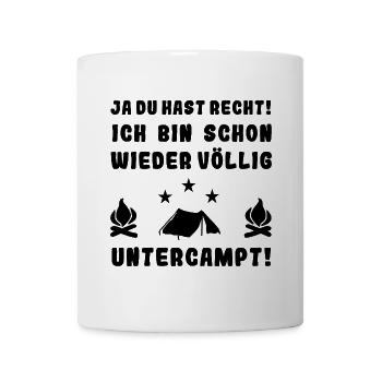 völlig untercampt zelt - Tasse - Weiß - Vorne