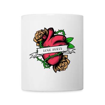 Herz mit Dornen - Tasse - Weiß - Vorne