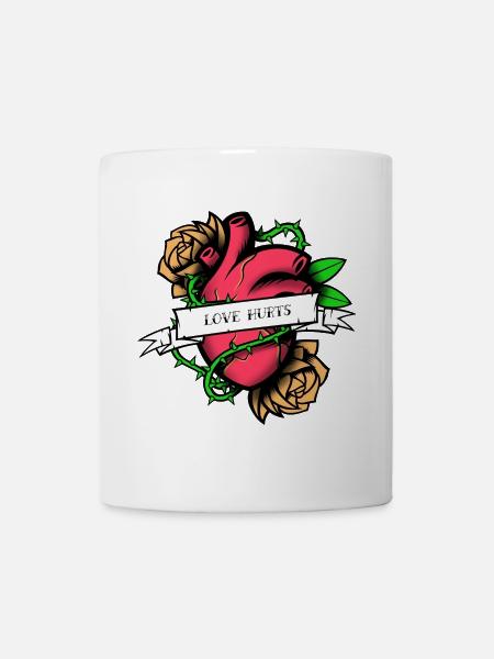 Herz mit Dornen - Tasse - Weiß