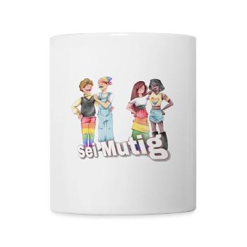 Sei Mutig Pride-Illustration: Vielfalt - Tasse - Weiß - Vorne
