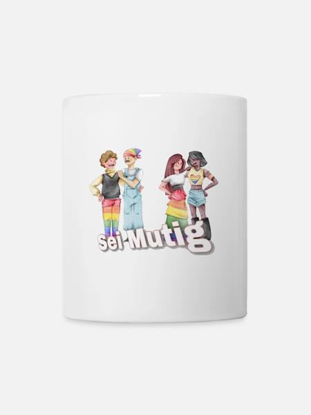 Sei Mutig Pride-Illustration: Vielfalt - Tasse - Weiß