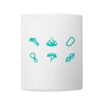 Klettern Symbole Bouldern Bergsteiger Kletterer - Tasse - Weiß - Vorne