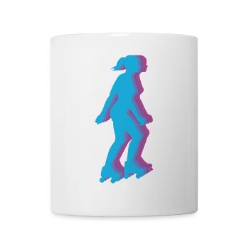 Roller Skating Vintage Mädchen Rollschuhe - Tasse - Weiß - Vorne
