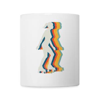 Roller Skating Vintage Mädchen Rollschuh - Tasse - Weiß - Vorne