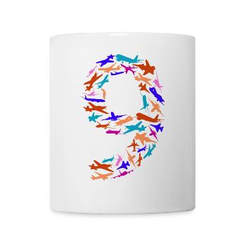 Geburtstag Junge 9 Jahre Flugzeug Flugzeuge - Tasse - Weiß - Vorne