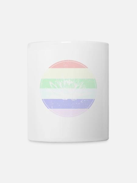 Lotus - Lotusblume - Vintage Lotus - Heiliger Lotus - Tasse - Weiß
