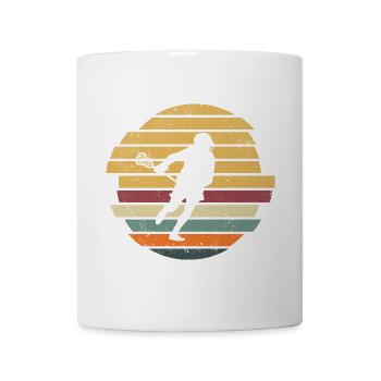 Lacrosse Retro Lacrossespieler LAX - Tasse - Weiß - Vorne