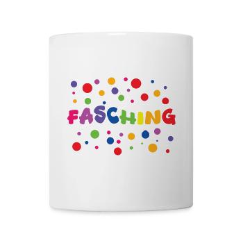 Fasching bunte Karneval Fastnacht Aufschrift - Tasse - Weiß - Vorne