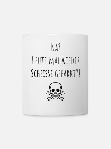 Scheisse geparkt Falschparker Parker Auto Radweg - Tasse - Weiß