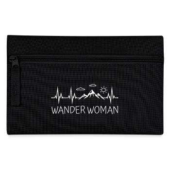Wander Woman Herzschlag Wandern Berge Wanderwoman - Federtasche - Schwarz - Vorne