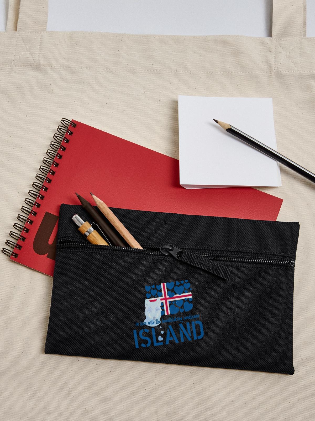 Island Polarfuchs Iceland - Federtasche - Schwarz - Vorne